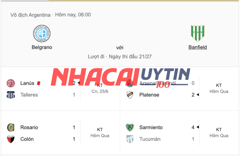 Cách xem lịch thi đấu Vô địch Quốc gia Argentina
