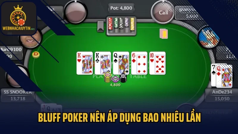 Bluff Poker nên áp dụng bao nhiêu lần