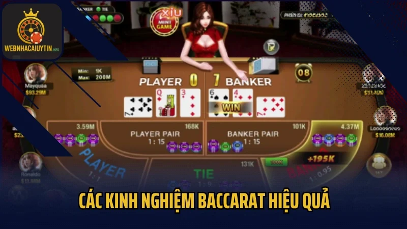 Các kinh nghiệm Baccarat hiệu quả