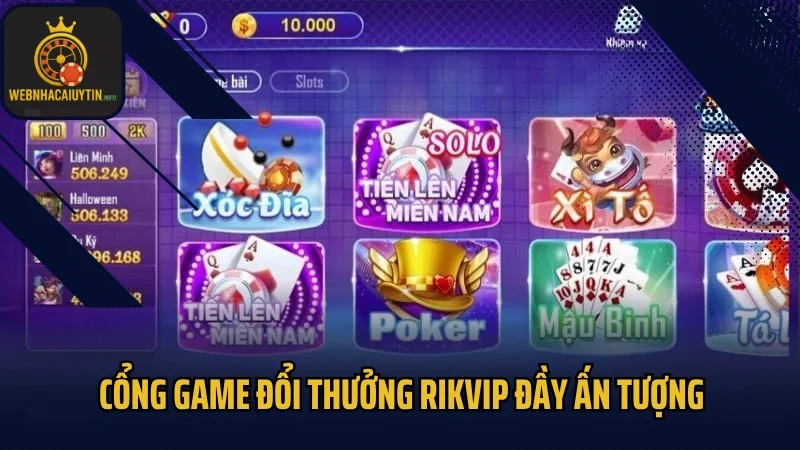 Cổng game đổi thưởng Rikvip đầy ấn tượng