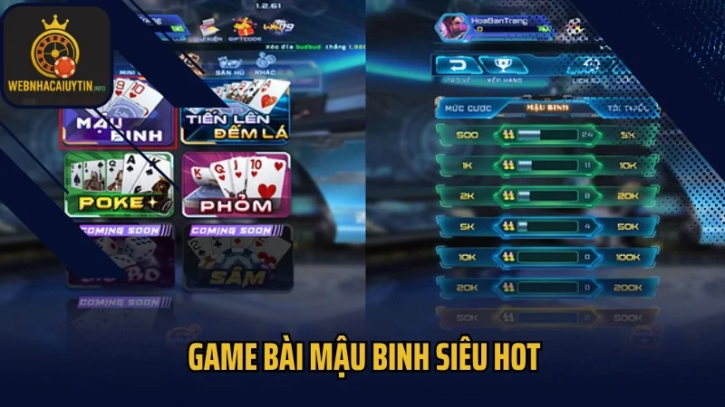 Game bài Mậu binh siêu hot