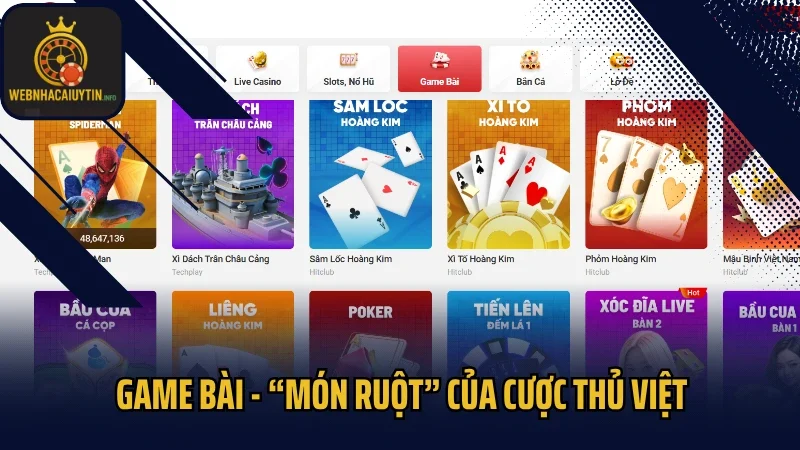 Game bài - “món ruột” của cược thủ Việt