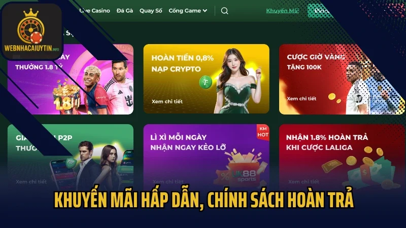 Khuyến mãi hấp dẫn, chính sách hoàn trả cạnh tranh
