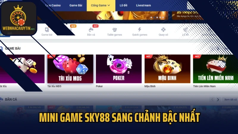 Mini game Sky88 sang chảnh bậc nhất