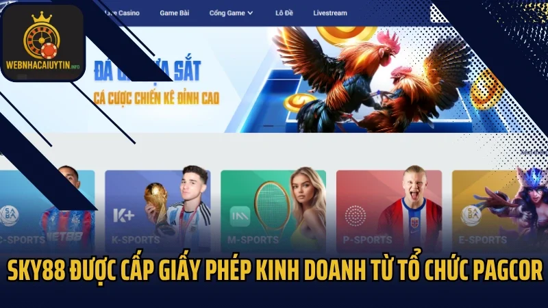 Sky88 được cấp giấy phép kinh doanh từ tổ chức PAGCOR