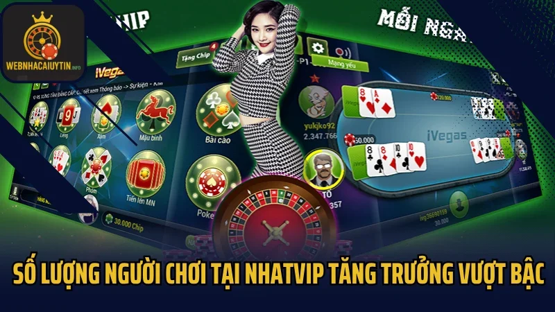 Số lượng người chơi tại Nhatvip tăng trưởng vượt bậc