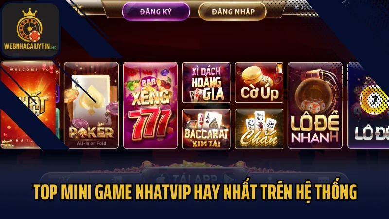 Top mini game Nhatvip hay nhất trên hệ thống