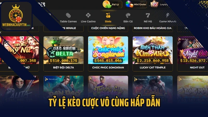 Tỷ lệ kèo cược vô cùng hấp dẫn